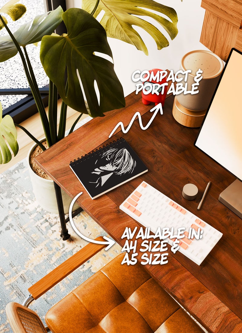 LOUD UNIVERSE Death Note Jar Death Note Anime Lined Writing Journal Japanese Comic Style Wirebound Spiral Notebook Misa Amane Deathnote Manga-Light Yagami - Image 5