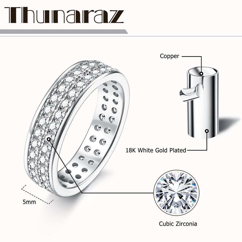 THUNARAZ 18K Gold Plated Dainty Stacked Rings Women Stackable Fashion Ring Sets for Women Silver Cubic Zirconia Thumb Finger Rings Non Tarnish Wedding Band Stacking Rings Jewelry 8 - Image 5