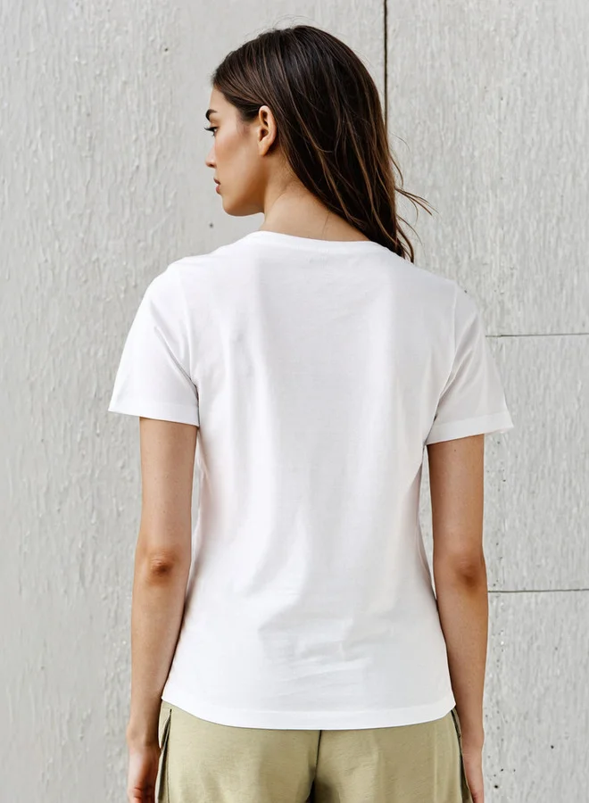 Splash FAV Sketch Art Print T-shirt with Crew Neck