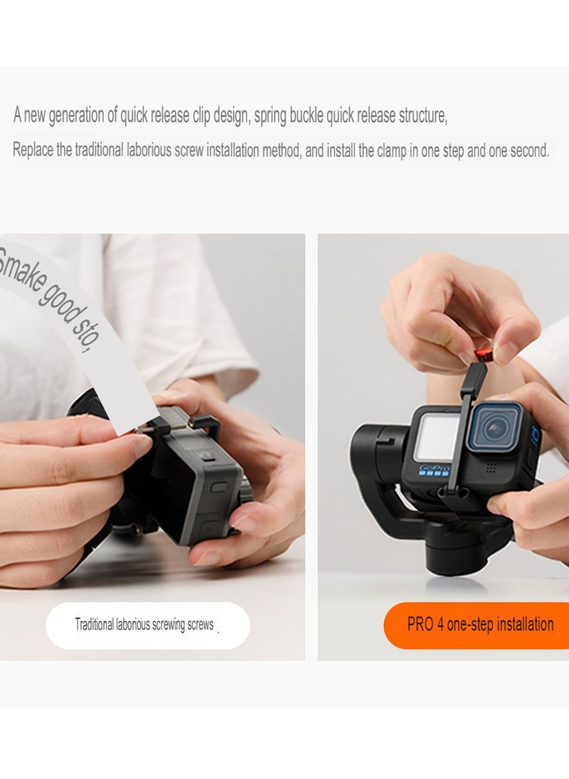 hohem - Gimbal Stabilizer, Anti Shake Wireless Control Three Axis Camera Stabilizer, Portable And Foldable PX4 Splash Proof Camera Gimbal For Sports Cameras Action Cameras, (Set 1) - Image 1