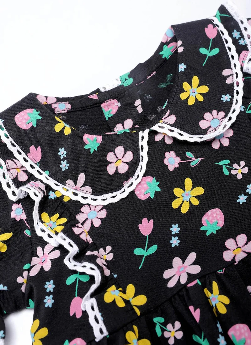 Nautinati Nautinati Girls' All Over Print Knee Length Dress