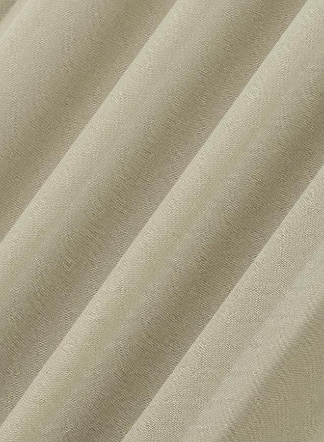No. 918 Reman 2-Pack Twist Tab Linen Texture Semi-Sheer Tab Top Curtain Panel Pair, 40" x 84", Taupe - Image 2