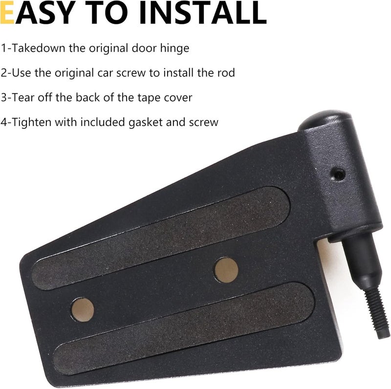 RERPRO JK Aluminum Door Hinge Kit for 2017-2018 Jeep Wrangler JK JKU Unlimited - 8 Pieces Black - Image 4