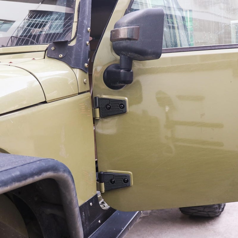 RERPRO JK Aluminum Door Hinge Kit for 2017-2018 Jeep Wrangler JK JKU Unlimited - 8 Pieces Black - Image 5