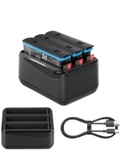 Generic Battery Charger for Insta360 X4 with Misro SD Card Slots and USB Type C Cable Can Charge Three Batteries Simultaneously  - Image 1
