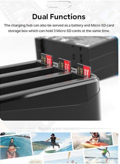 Generic Battery Charger for Insta360 X4 with Misro SD Card Slots and USB Type C Cable Can Charge Three Batteries Simultaneously  - Image 3