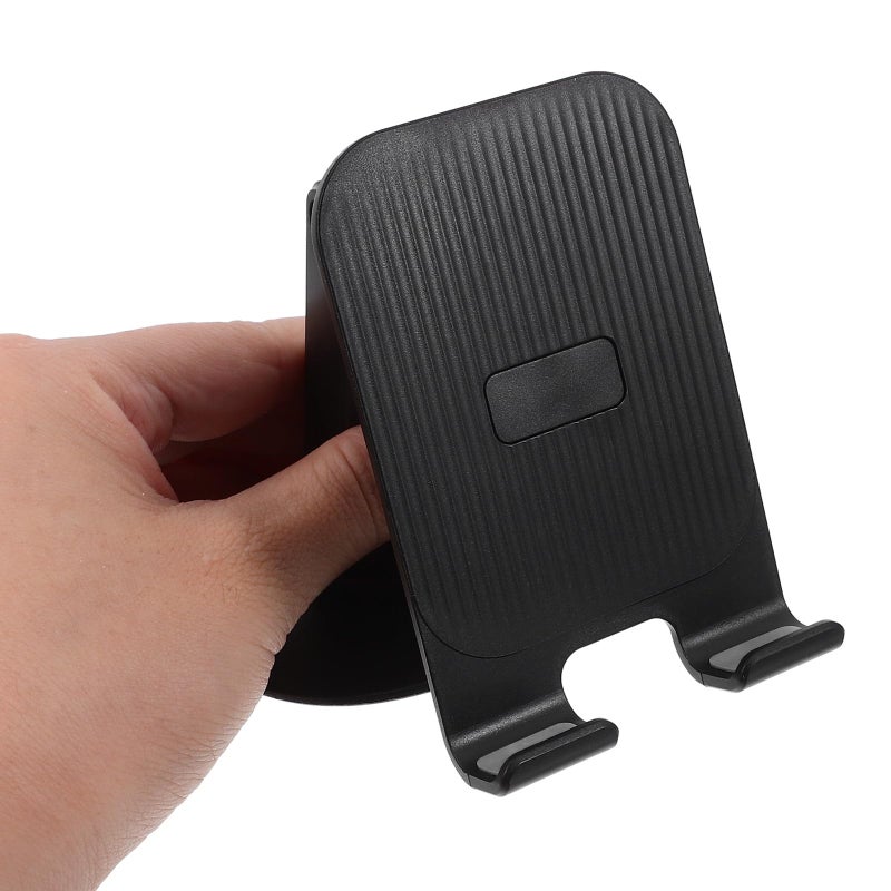 Rotating Mobile Phone Stand 360 Dual Direction Foldable Desktop Holder Black - Image 4
