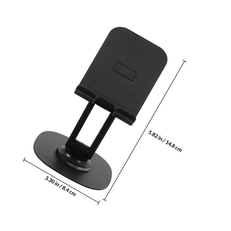 Rotating Mobile Phone Stand 360 Dual Direction Foldable Desktop Holder Black - Image 3