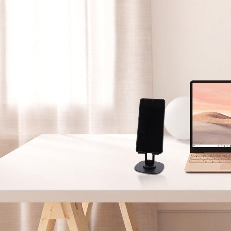 Rotating Mobile Phone Stand 360 Dual Direction Foldable Desktop Holder Black - Image 5
