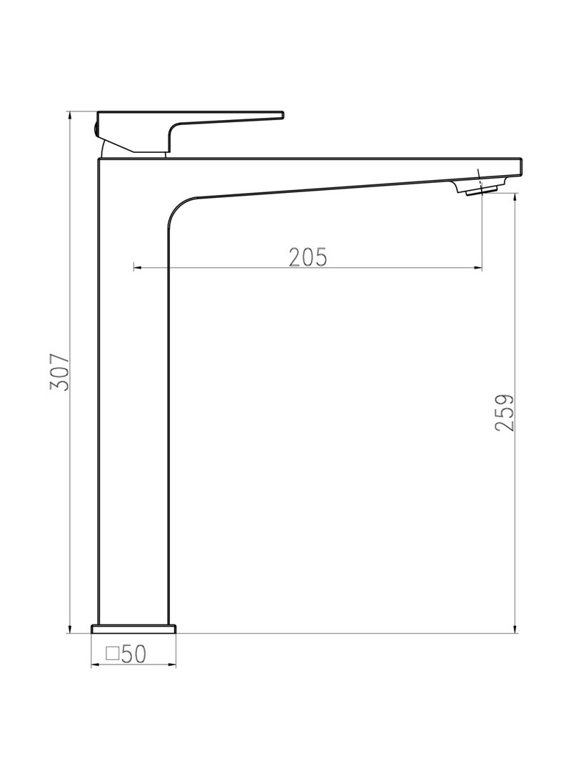 HESANIT HESANIT Infinity Single Lever High Bathroom Basin Faucet with Pop-Up Waste Chrome - 8001H C  - Image 2
