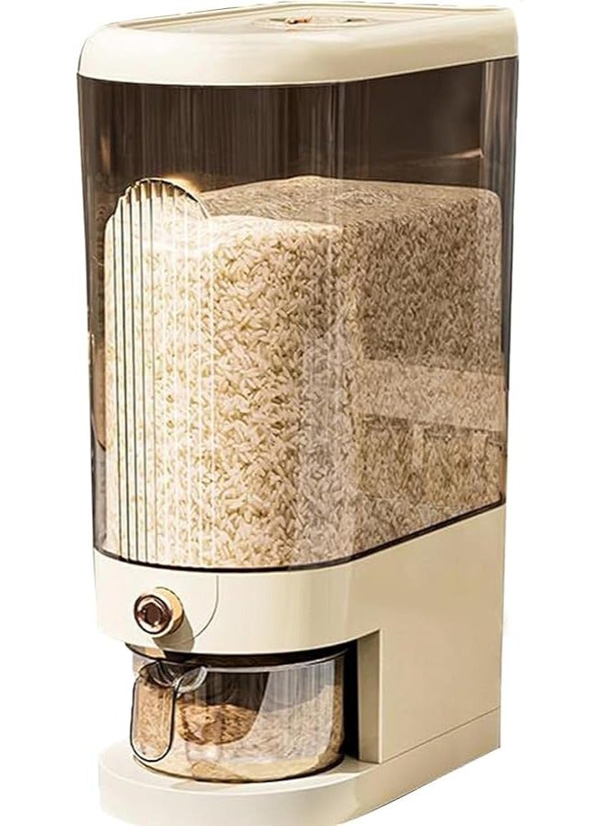 هاي هونور موزع أرز، حاويات تخزين أرز، دلو أرز محكم الغلق ومقاوم للرطوبة مع كوب قياس، حاوية تخزين دقيق فول الصويا كبيرة الحجم لمخزن المطبخ والمنزل (10 كجم) - Image 1