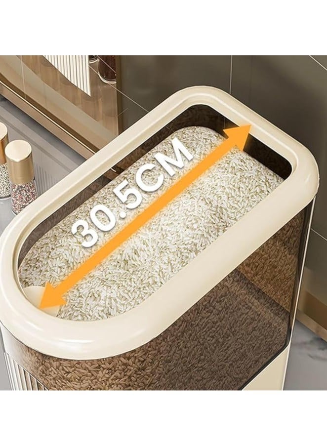 هاي هونور موزع أرز، حاويات تخزين أرز، دلو أرز محكم الغلق ومقاوم للرطوبة مع كوب قياس، حاوية تخزين دقيق فول الصويا كبيرة الحجم لمخزن المطبخ والمنزل (10 كجم) - Image 5