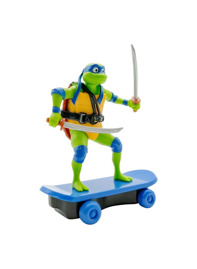 Teenage Mutant Ninja Turtles سلاحف النينجا المراهقون 5" شريدرز ليوناردو إصدار الفيلم، أعمار 3 سنوات فما فوق، لعبة تمثيل مجموعة شخصيات، shred و قتال مع لعبة التزلج TMNT! - Image 4