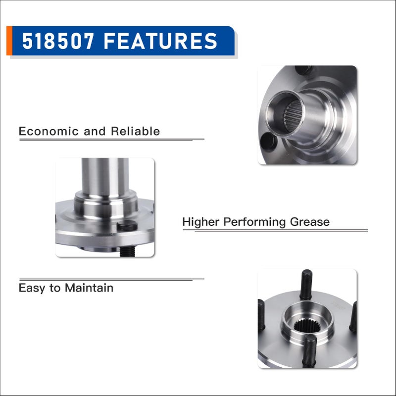 PAROD 518507 Set of 2 Front Wheel Hub Bearing Assembly Compatible with 1993-2002 Toyota Corolla, 1998-2002 Chevy Prizm, 1993-1997 Geo Prizm Non-ABS - Image 4