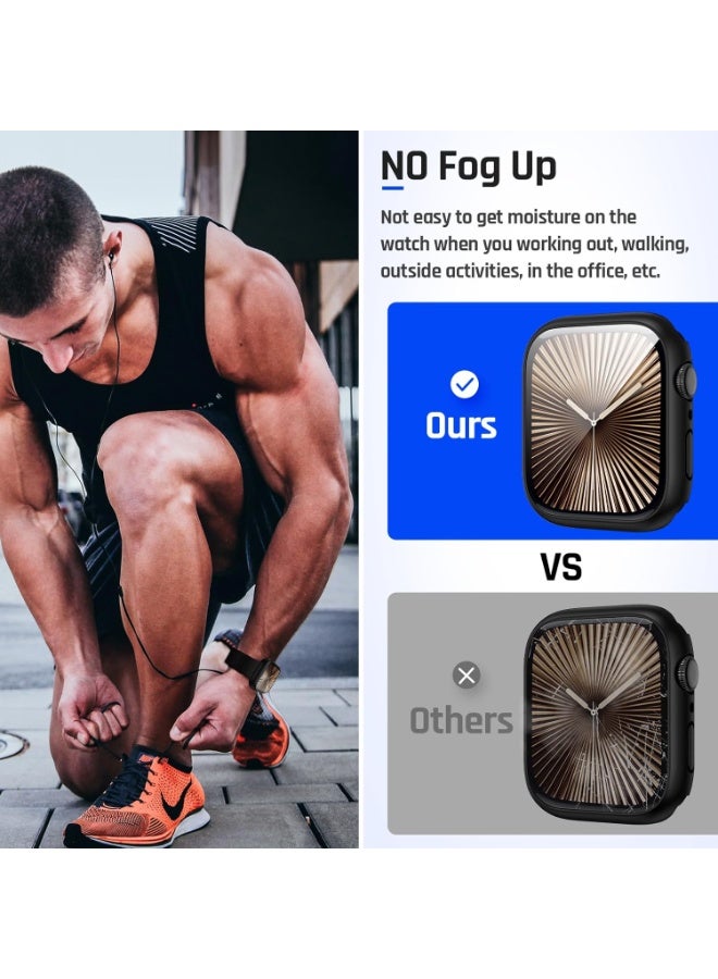 OLYSON 2 in 1 Waterproof Case Compatible for Apple Watch Series 11/10 Screen Protector 42mm, 360 Protective Glass Face Cover Hard PC Bumper + Back Frame for iWatch Accessories 42 mm, Black   ﻿ - Image 4