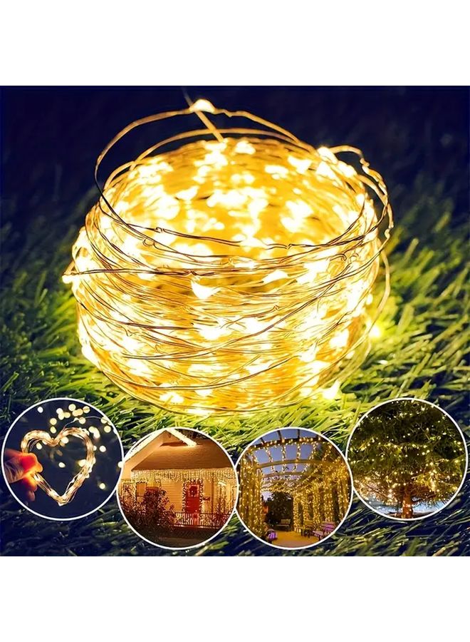 200 مصباح LED 787 بوصة ضوء أبيض دافئ أضواء خرية تعمل بالبطارية مع مؤقت عن بعد لديكور عيد الميلاد والزفاف - Image 5