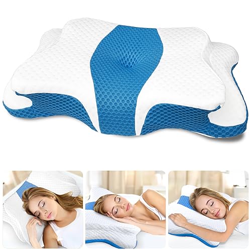 CHxxy Cervical Neck Pillow for Pain Relief Sleeping, Contour Memory Foam Pillows, Ergonomic Side Sleeper Pillows for Adults, Orthopedic Neck Support Pillow for Back Stomach Sleepers-King Size - Image 1