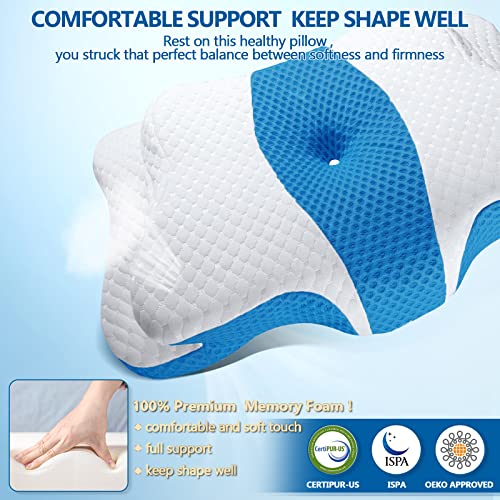 CHxxy Cervical Neck Pillow for Pain Relief Sleeping, Contour Memory Foam Pillows, Ergonomic Side Sleeper Pillows for Adults, Orthopedic Neck Support Pillow for Back Stomach Sleepers-King Size - Image 5