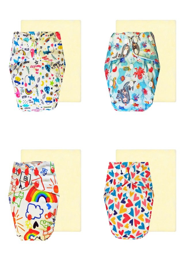 Dumbledo Elite Cloth Diaperwith Magical Soaker (Pack of 4) | Snug Fit | Reusable & Washable | Quick Dry | Perfect for Indian Summers | 3 Months - 3 Years | Unisex Baby - Image 1