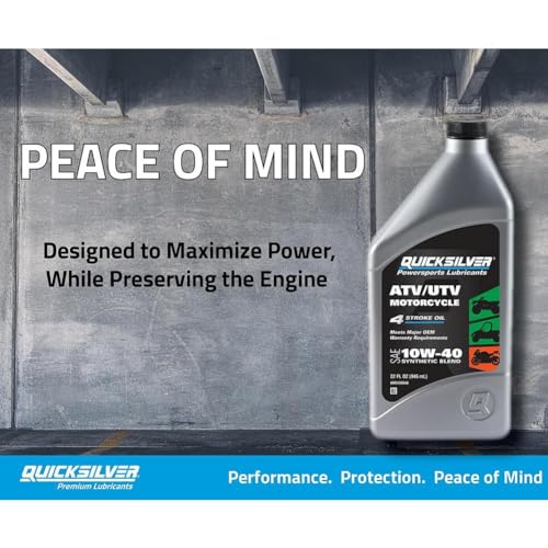 Quicksilver 10W-40 Synthetic Blend ATV, UTV, Motorcycle Oil, 1 Quart - Image 3