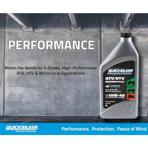 Quicksilver 10W-40 Synthetic Blend ATV, UTV, Motorcycle Oil, 1 Quart - Image 2