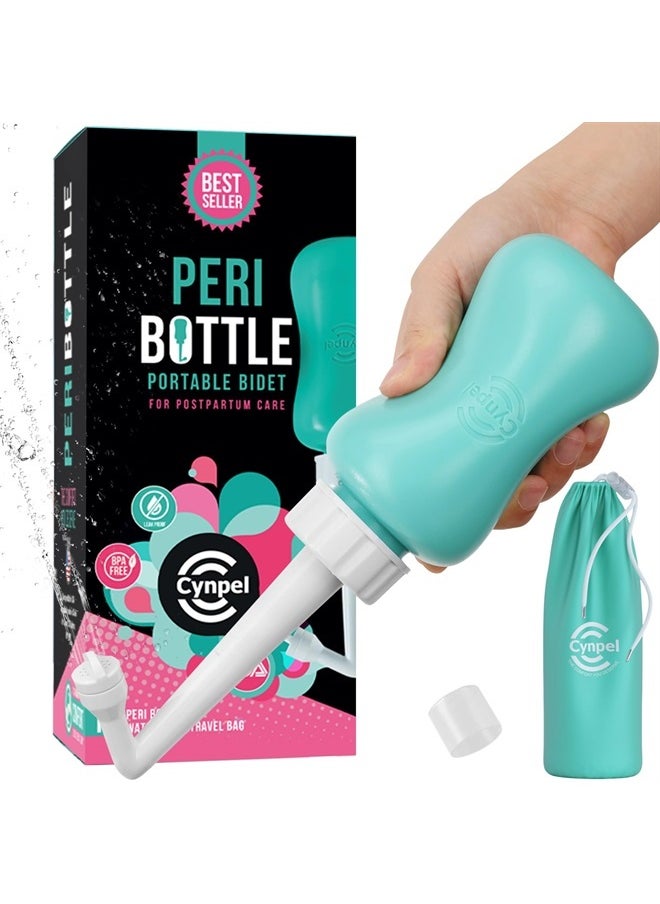 Cynpel - Peri Bottle - Postpartum and Perineal Care - Portable Hand Held Travel Bidet Sprayer for Women or Men - Handheld Jet Spray Bottle for Toilet - Pack of 1 - Blue - Image 1