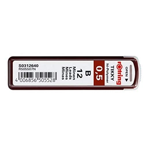 rOtring Tikky Mechanical Pencil Lead 0.5mm HB, 12 Lead (R505 508 HB) - Image 2
