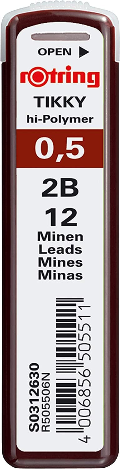 rOtring Tikky Mechanical Pencil Lead 0.5mm HB, 12 Lead (R505 508 HB) - Image 3