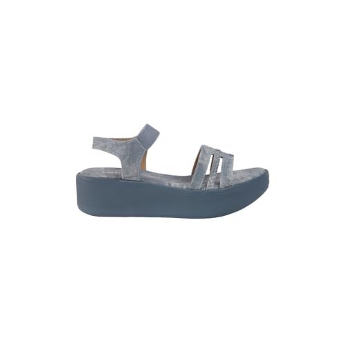 Metro Women Blue Wedge Heel Fashion Sandal UK/4 EU/37 (34-257) - Image 4