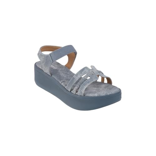 Metro Women Blue Wedge Heel Fashion Sandal UK/4 EU/37 (34-257) - Image 3