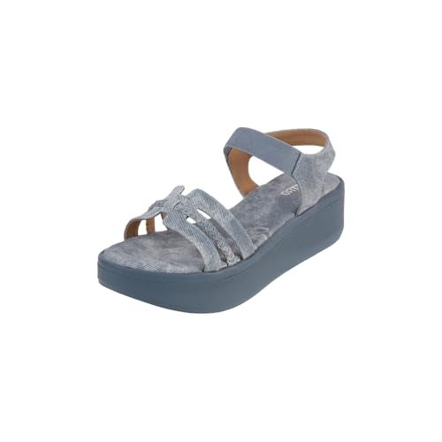Metro Women Blue Wedge Heel Fashion Sandal UK/4 EU/37 (34-257) - Image 1