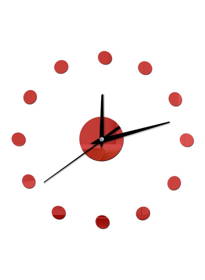 نيبمينينت Dot Themed Wall Clock Red 14x10x4cm - Image 1