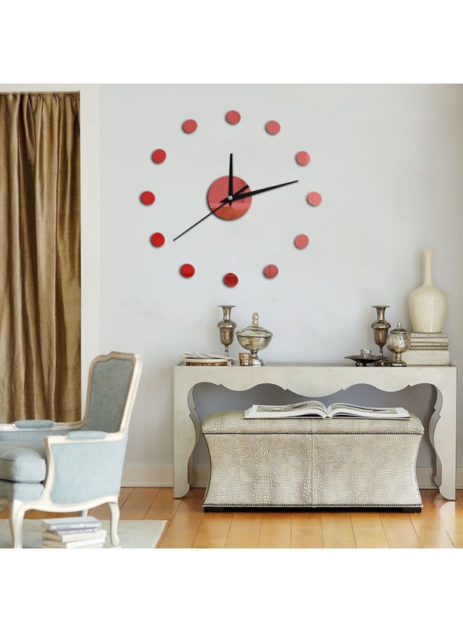 نيبمينينت Dot Themed Wall Clock Red 14x10x4cm - Image 2