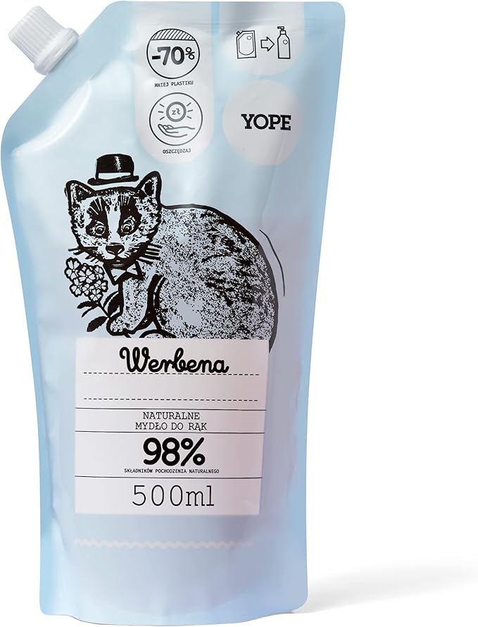 YOPE REFILL HAND WASH MOISTURIZING ALLANTOINMANDARIN AND RASPBERRY EXTRACT 98 INGREDIENTS OF NATURAL ORIGIN VEGAN SCENT TANGERINE RASPBERRY 1000ml - Image 1