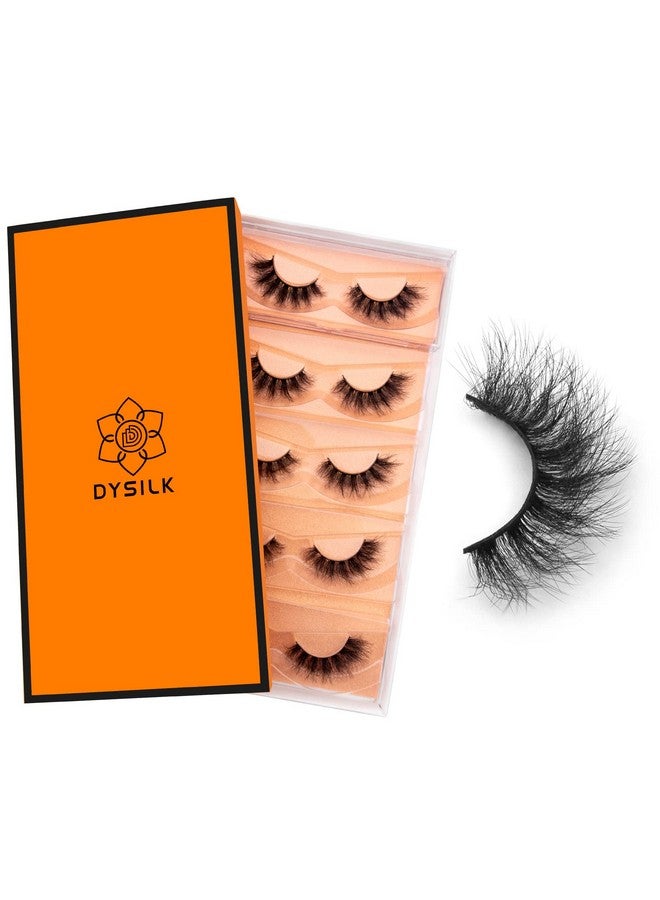 DYSILK Lashes Mink Eyelashes Fluffy Lashes 5 Pairs 6D Faux Mink Eyelash False Eyelashes Natural Lash Soft Reusable Wispy Eyelashes Strip Lashes Kit ; Fluffy 16Mm - Image 2