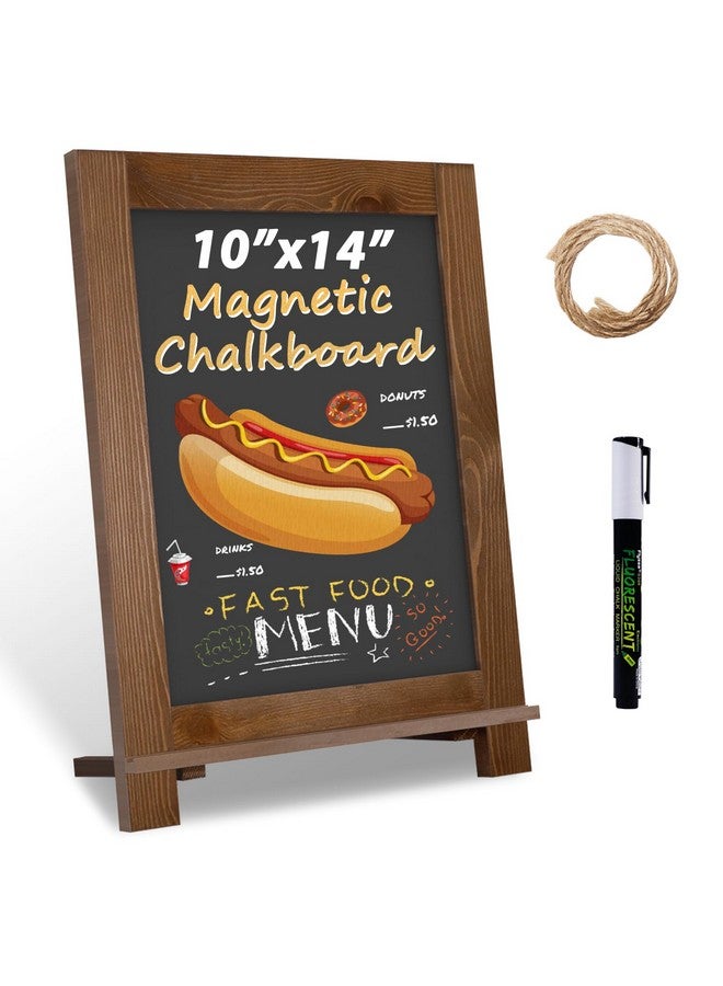 mutualsign Magnetic Chalkboard 10"X14" Small Chalkboard Signs With Stand, Tabletop Or Wall-Hanging Menu Board, Rustic Wood Frame Chalk Board Sign Board For Countertop Display/Home Décor/Wedding - Image 1