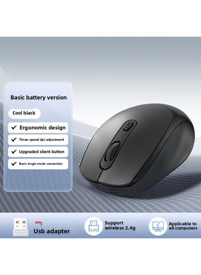For Xiaomi For Apple Laptop For Huawei Mute For Asus Wireless Charging Lenovo HP Mouse Bluetooth-Specification:Single-mode Battery Model [calm Black] 2.4g Wireless⭐Three-stop Dpi Adjustment⭐Silent Button⭐Self-equipped Battery  - Image 1