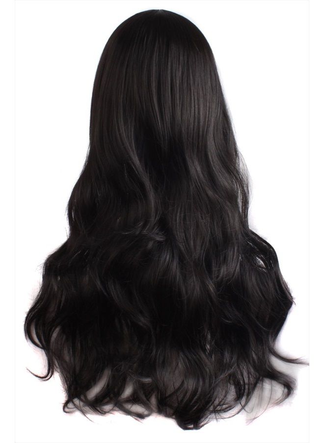 MapofBeauty 28 Inch/70 cm Charming Women's Long Curly Full Hair Wig (Black)  - Image 2