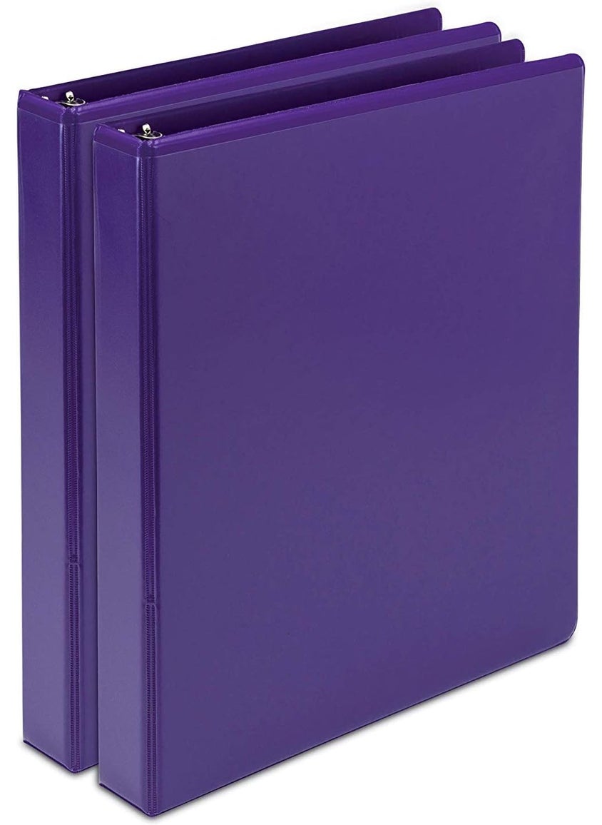 Samsill Samsill Earths Choice Biobased Durable Fashion Color 3 Ring View Binder 1 Inch Round Ring Up to 25 Plant Based Plastic USDA Certified Biobased Purple Value Two Pack  4 Pack 4  - Image 1