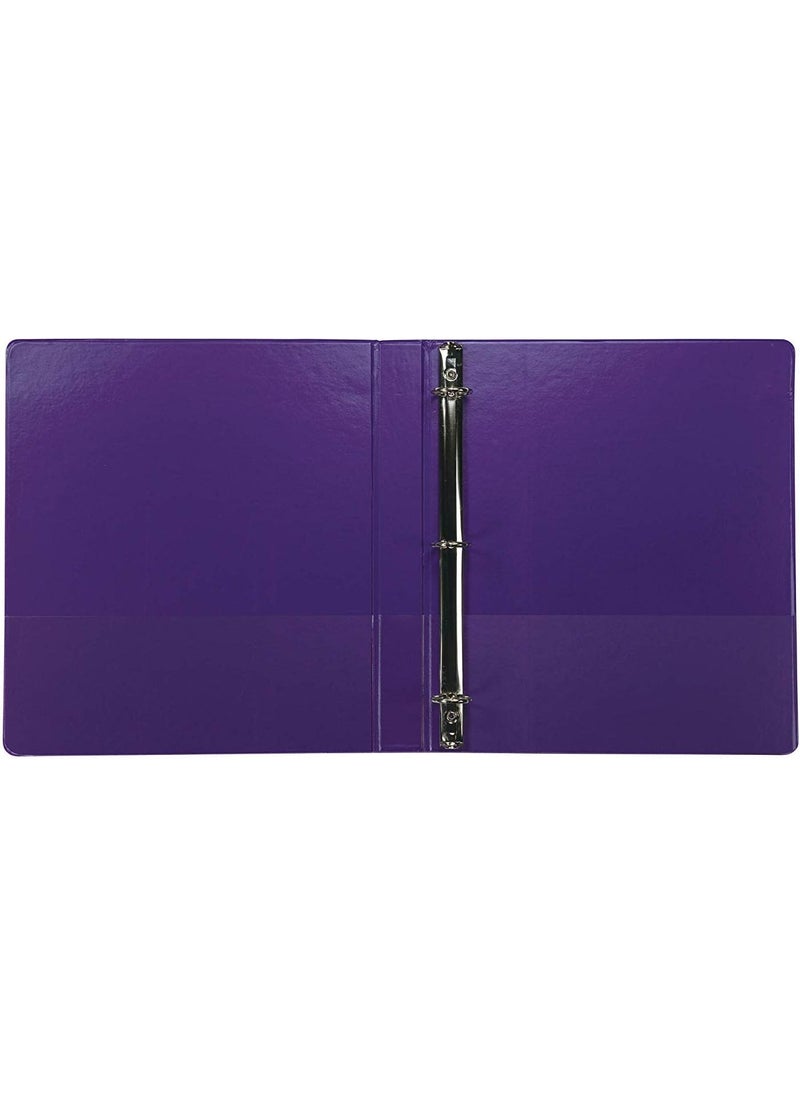 Samsill Samsill Earths Choice Biobased Durable Fashion Color 3 Ring View Binder 1 Inch Round Ring Up to 25 Plant Based Plastic USDA Certified Biobased Purple Value Two Pack  4 Pack 4  - Image 2