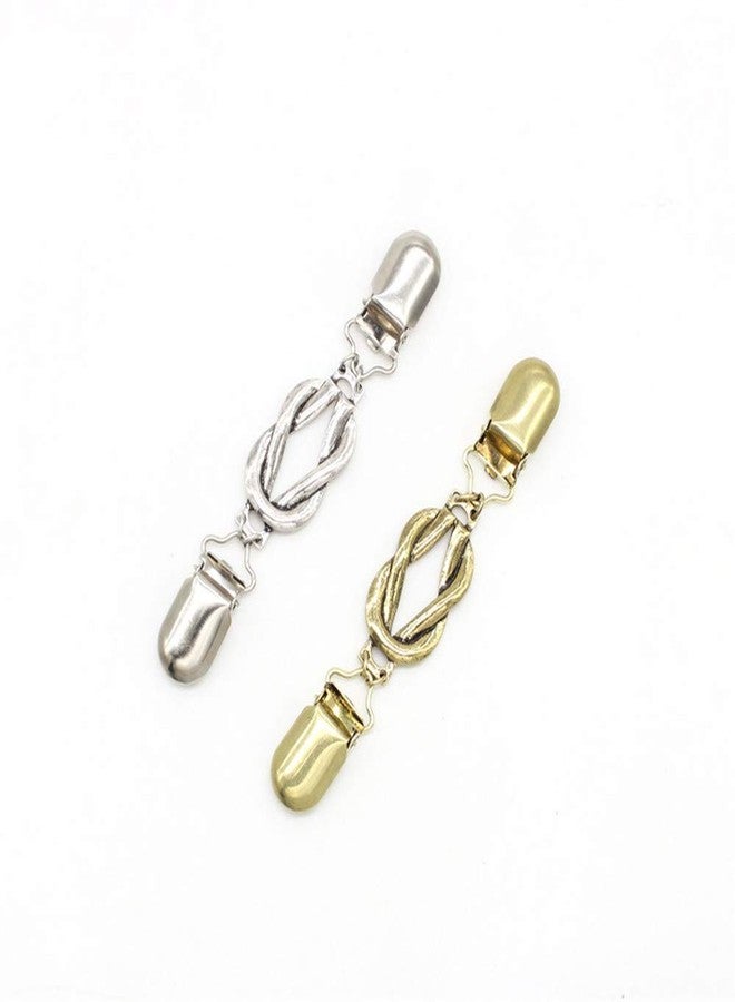 EvaGO 2 Pieces Retro Sweater Clips Cardigan Collar Clip Women Brooch Shawl Clips - M04 - Image 1