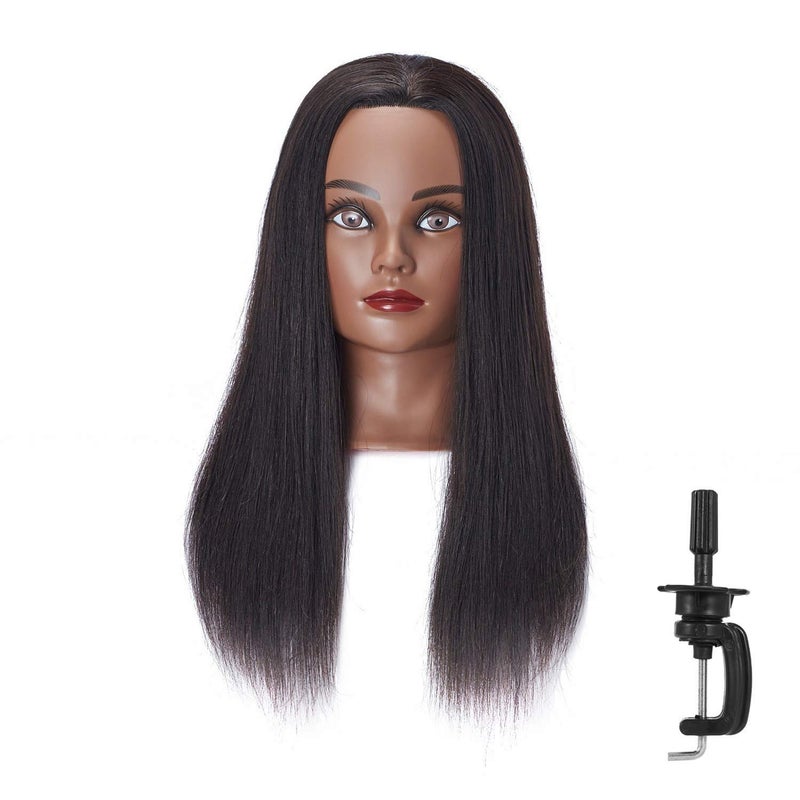 Hairingrid Hairingrid Mannequin Head 2022 100 Human Hair Hairdresser Cosmetology Mannequin Manikin Training Head Hair and Free Clamp Holder R71906B0214H 