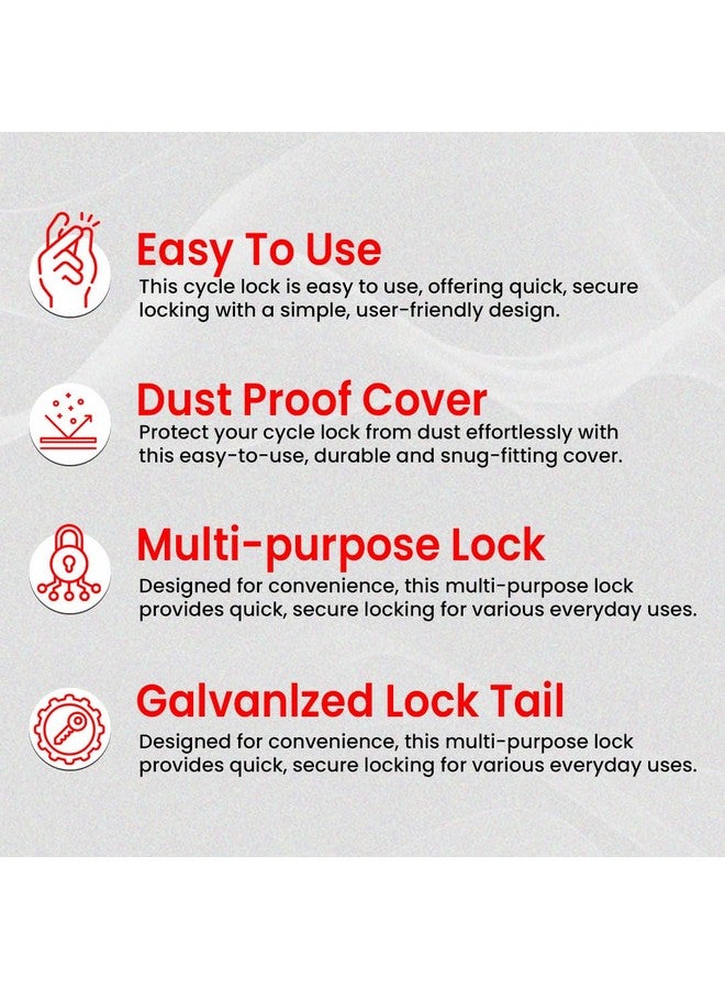 Link Multipurpose Heavy-Duty Cable Lock for Bikes, Cycles, Helmets & Scooters - 100cm Length, 7mm Steel Cable, 2 Keys Included - Assorted Color | CL-03 (Pack of 1) - Image 4