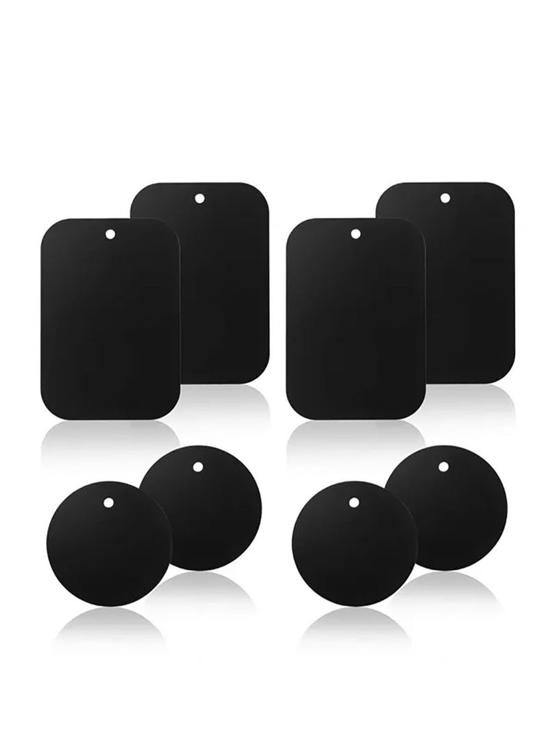 Generic - Universal Metal Plate Replacement Magnet Plate Car Kit for Magnetic Car Phone Metal Plate 4 Rectangle and 4 Round - Image 1