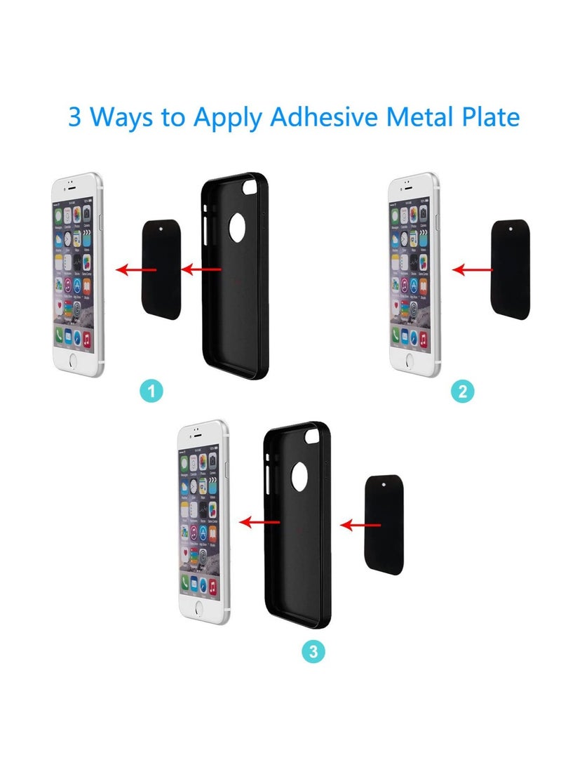 Generic - Universal Metal Plate Replacement Magnet Plate Car Kit for Magnetic Car Phone Metal Plate 4 Rectangle and 4 Round - Image 1