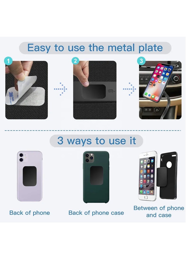 Generic - Universal Metal Plate Replacement Magnet Plate Car Kit for Magnetic Car Phone Metal Plate 4 Rectangle and 4 Round - Image 1