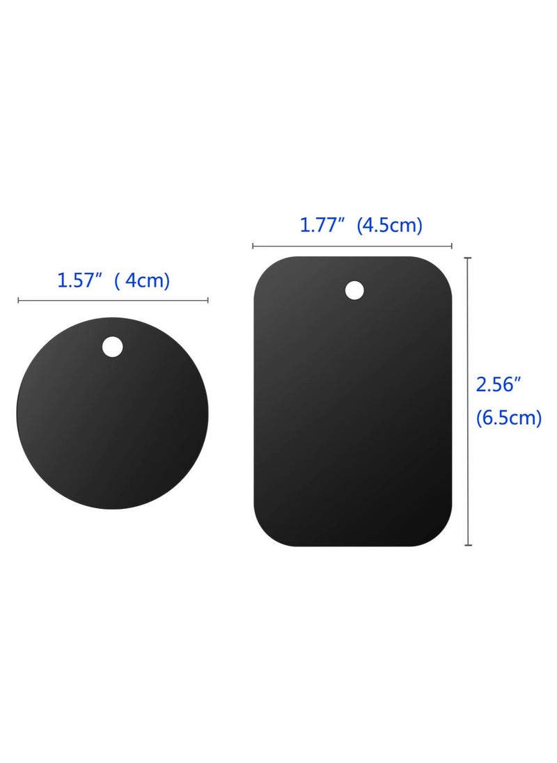 Generic - Universal Metal Plate Replacement Magnet Plate Car Kit for Magnetic Car Phone Metal Plate 4 Rectangle and 4 Round - Image 1