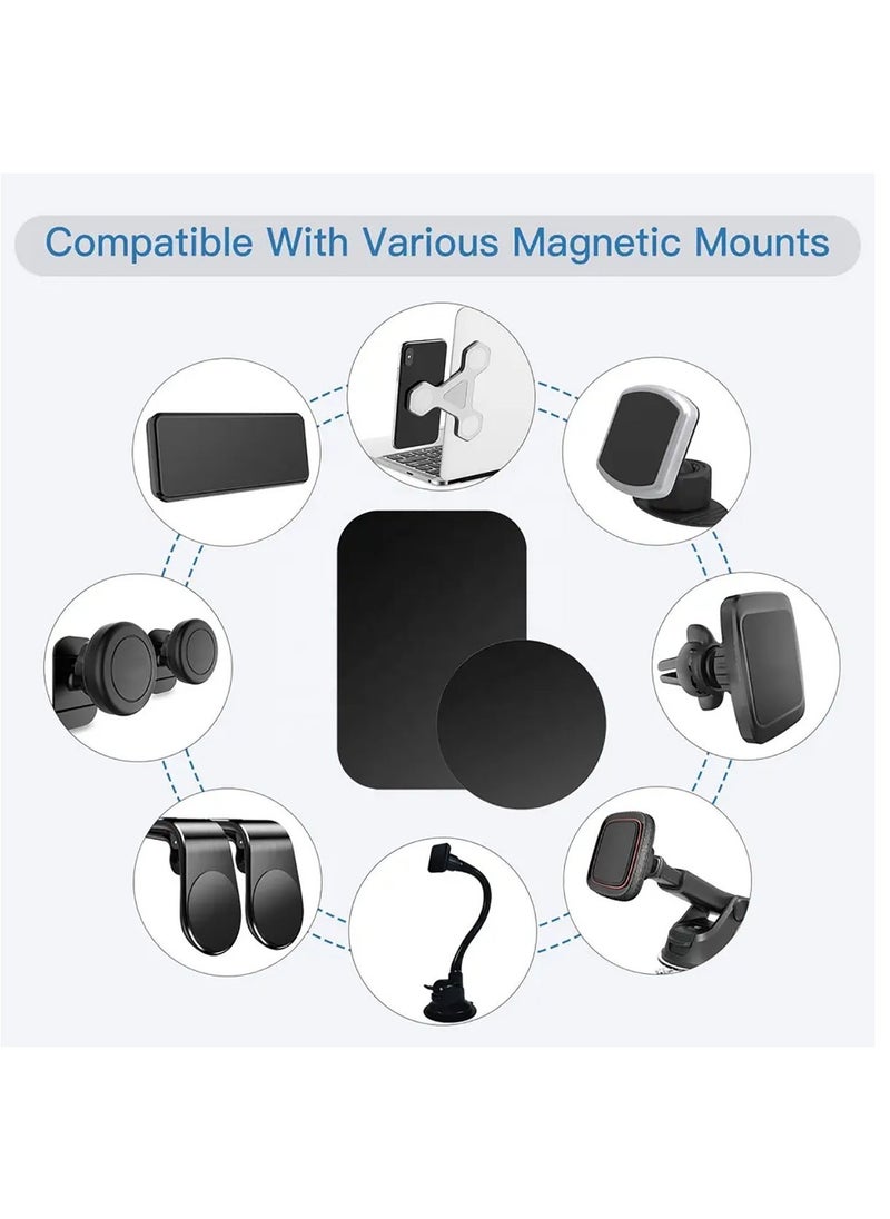 Generic - Universal Metal Plate Replacement Magnet Plate Car Kit for Magnetic Car Phone Metal Plate 4 Rectangle and 4 Round - Image 1