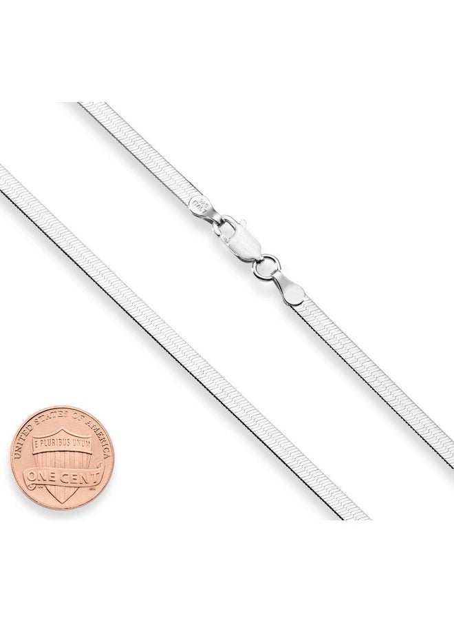 MiaBella - 925 Sterling Silver Italian Solid 3.5Mm Flexible Flat Herringbone Chain Necklace For Women, Made In Italy (Length 16 Inches (Women'S Choker Length)) - Image 1