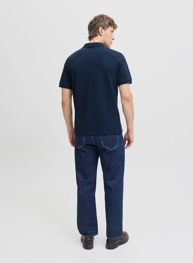 JACK & JONES Jack & Jones JJMakoto Logo Print Short Sleeves Polo